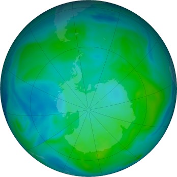 Antarctic ozone map for 2025-02-06